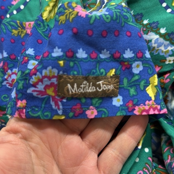Matilda Jane Evergreen Blue Make Believe Floral Long Sleeve Top Size Medium - Picture 10 of 10